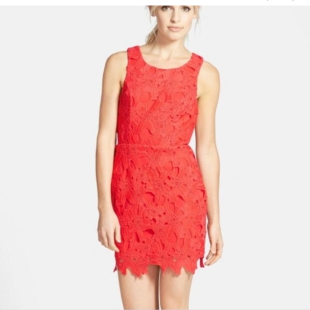 ASTR Coral Lace Dress